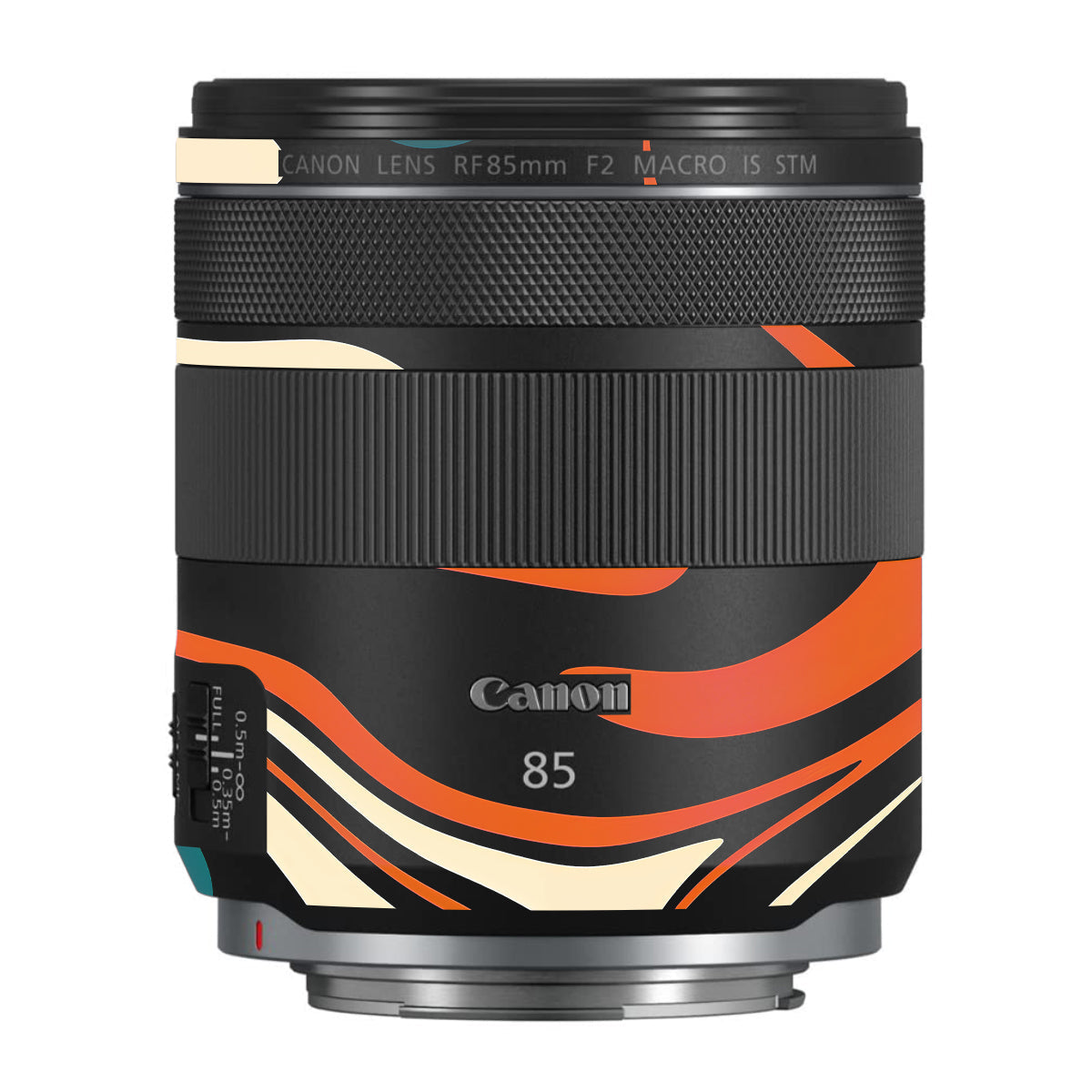 Mid-Century Abstract Swirl Canon RF 85mm F/2 Macro IS STM Camera Lens Skin