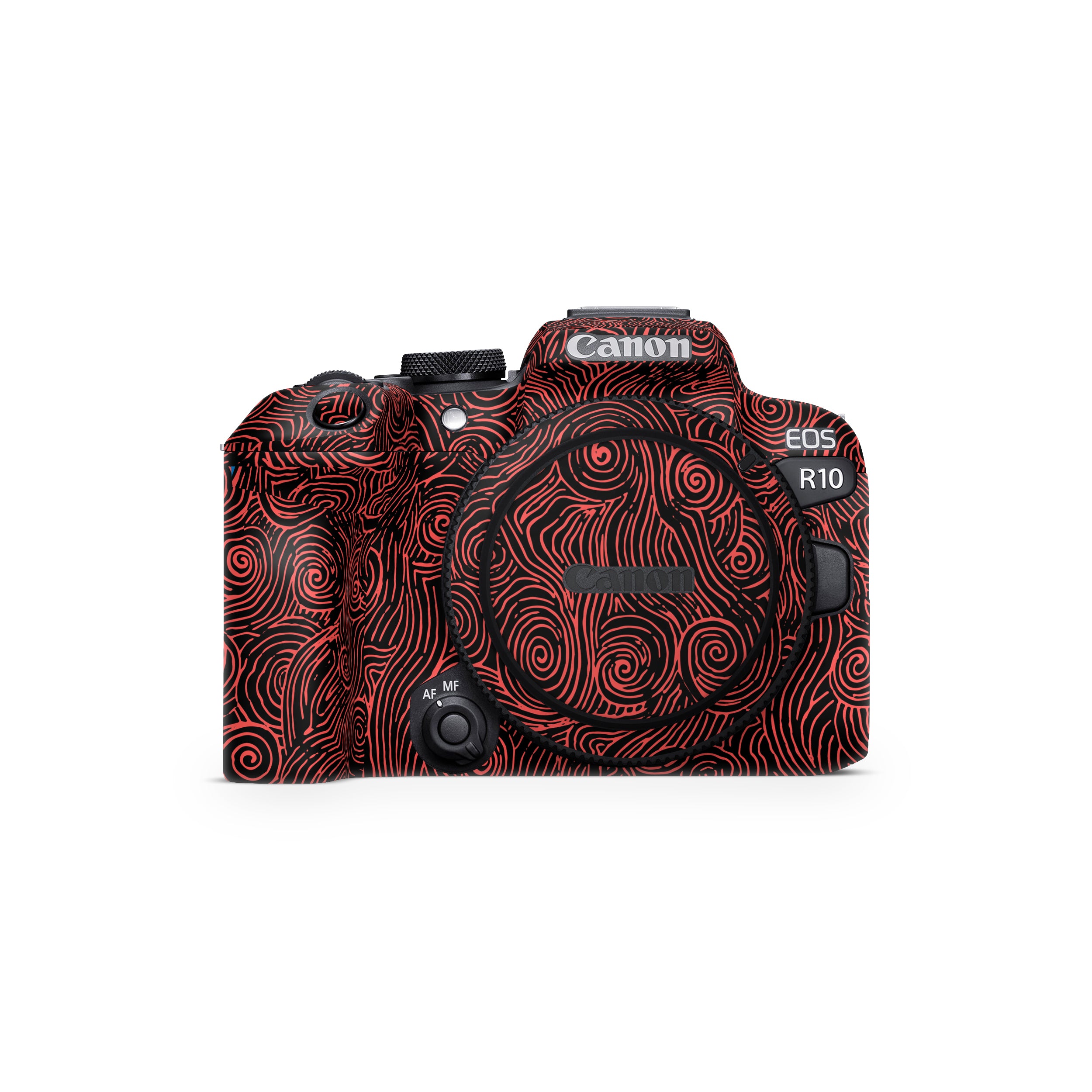Red Spirals Canon EOS R10 Camera Skin