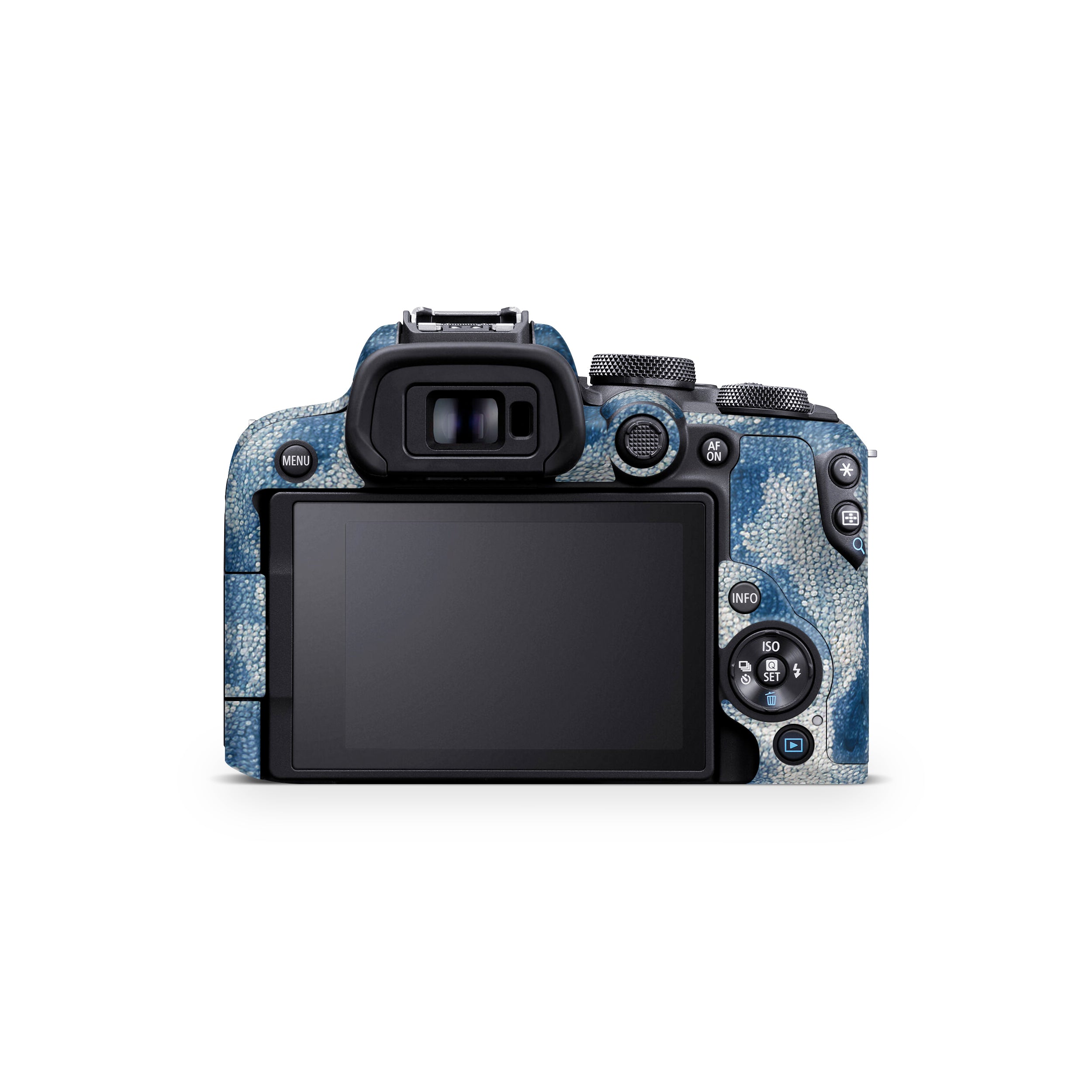 Blue Watercolor Fabric Canon EOS R10 Camera Skin