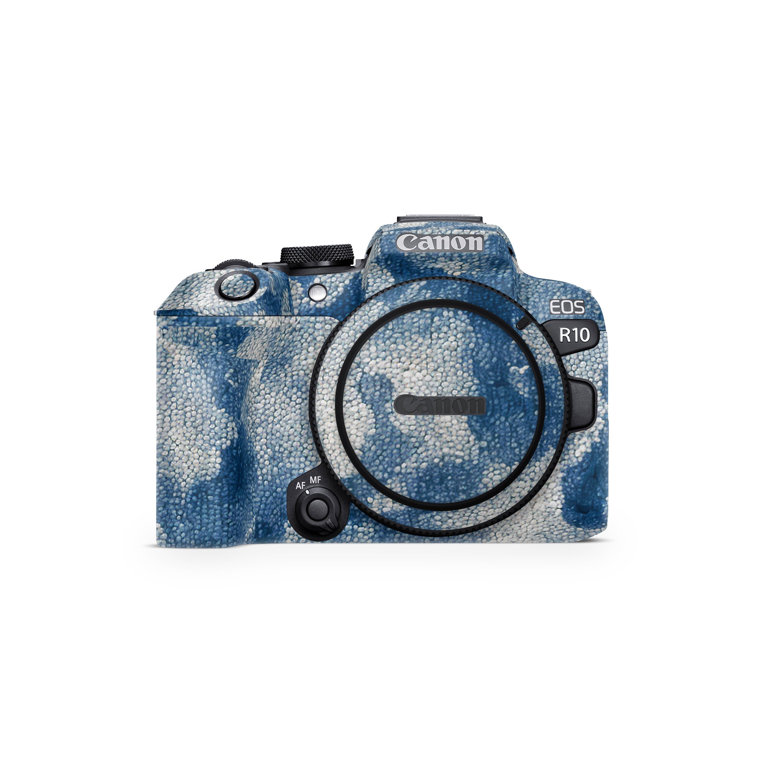 Blue Watercolor Fabric Canon EOS R10 Camera Skin