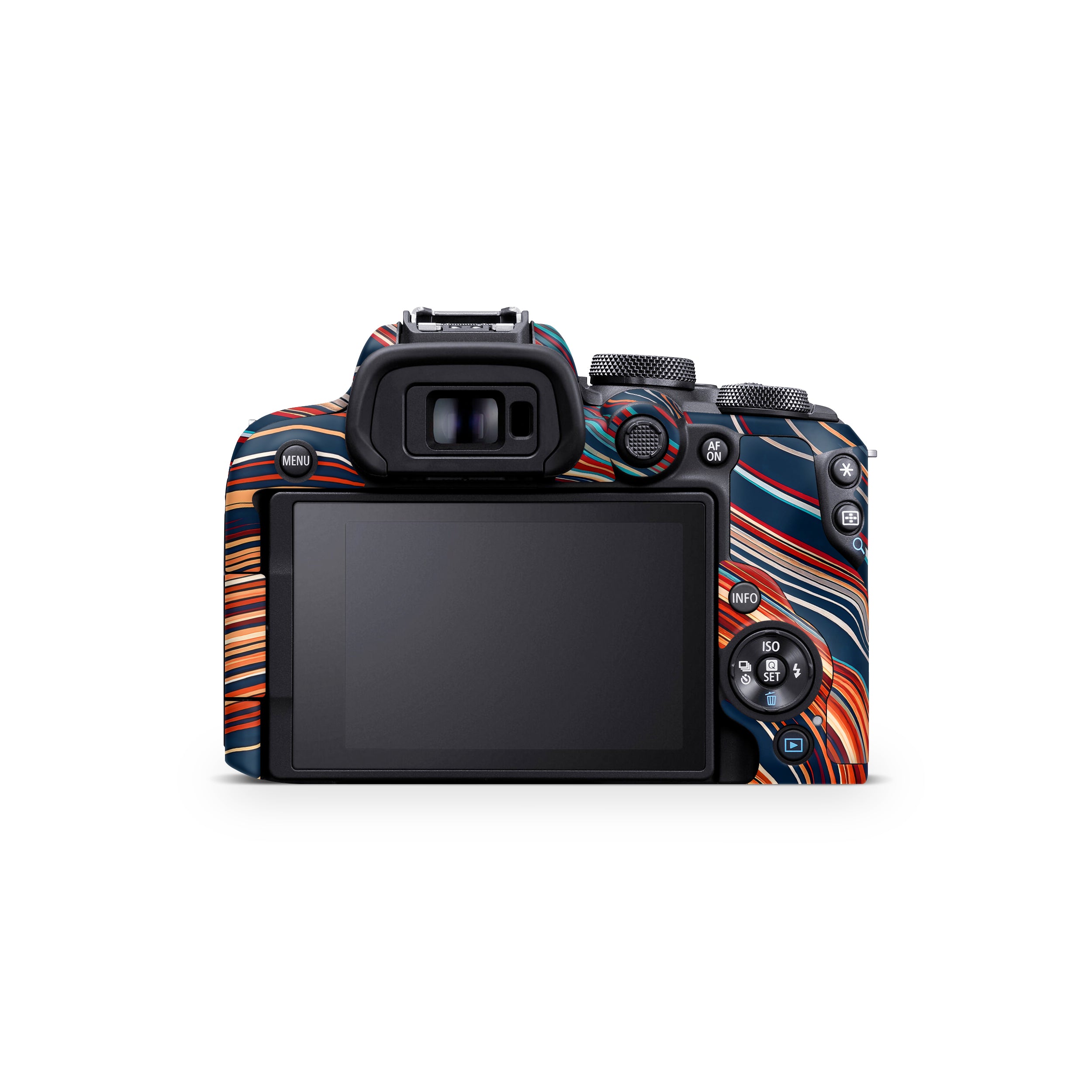 Retro Abstract Striped Swirl Canon EOS R10 Camera Skin