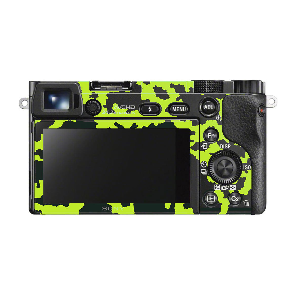 Neon Green Splatter Sony A6000 Camera Skins