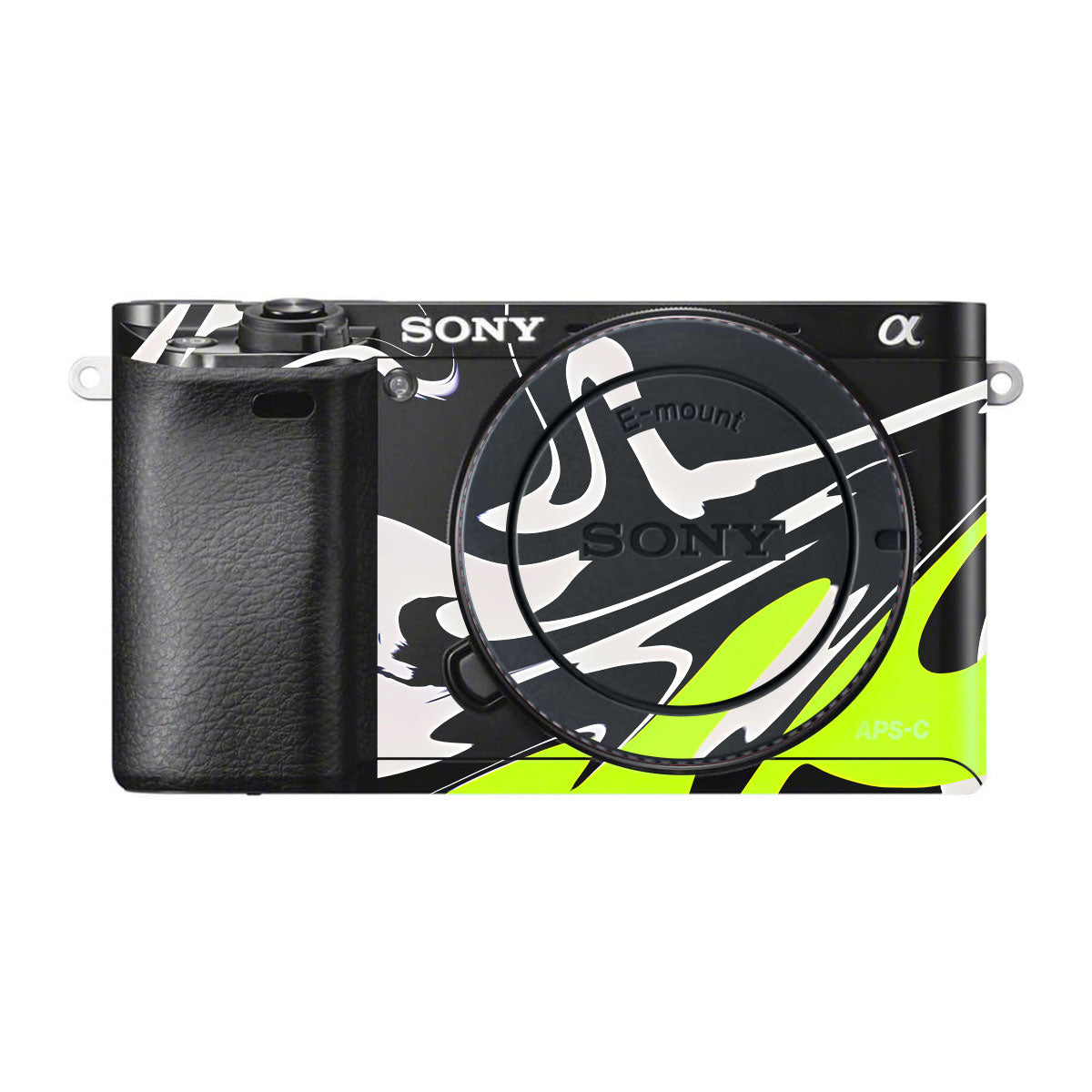 Neon Green and Black Pattern Sony A6000 Camera Skins