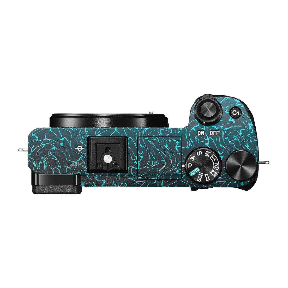 Cyan Blue to Black Gradient Sony A6000 Camera Skins