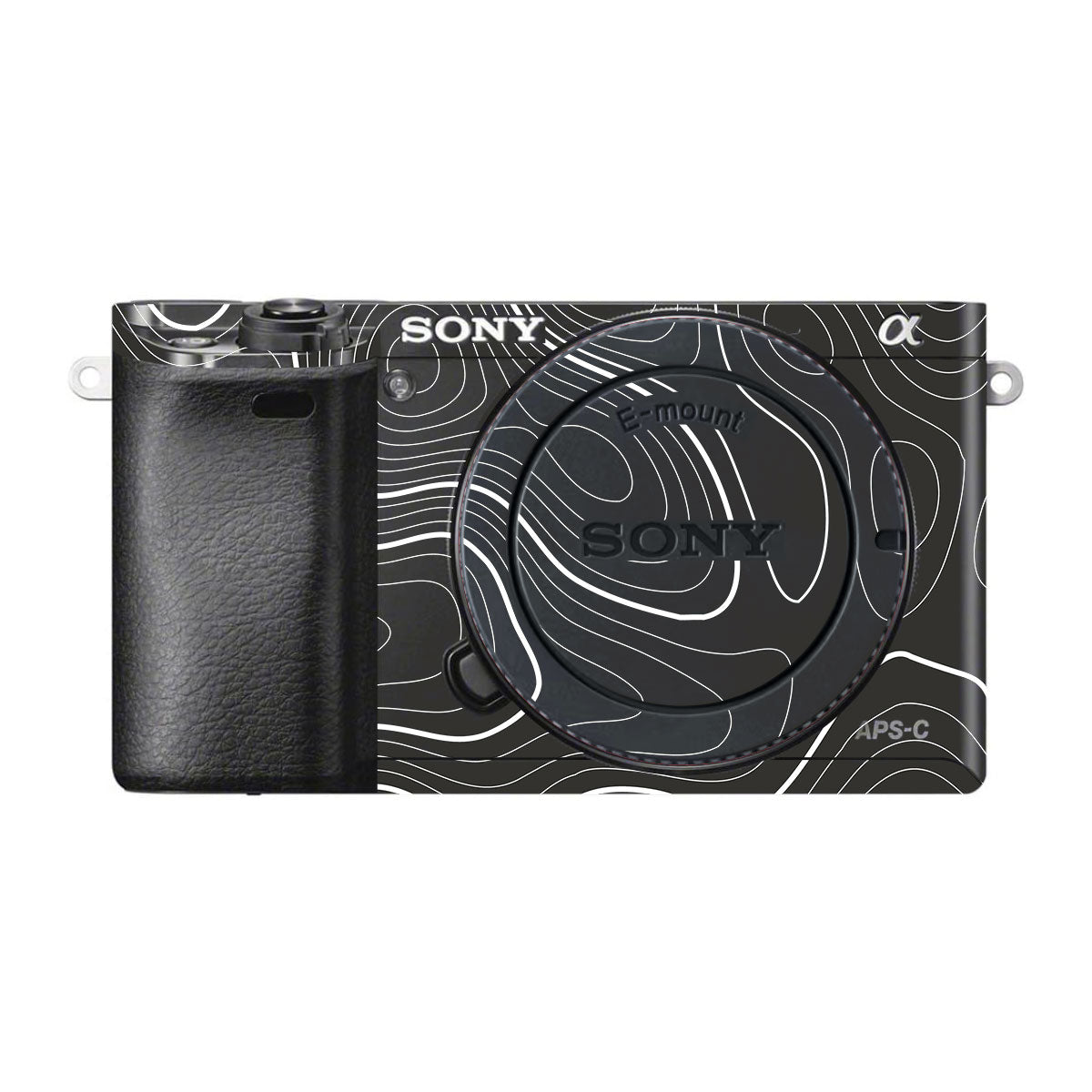 Grayscale Topographic Lines Sony A6300 Camera Skins