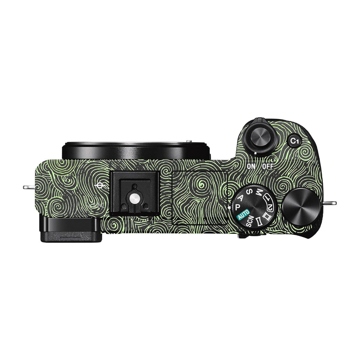Green Spirals Sony A6300 Camera Skins