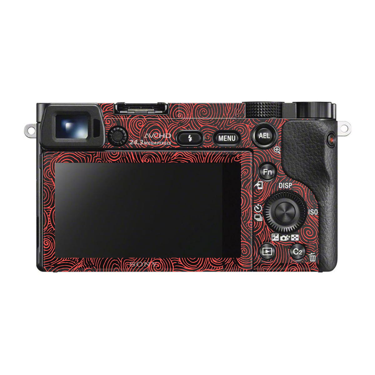 Red Spirals Sony A6300 Camera Skins