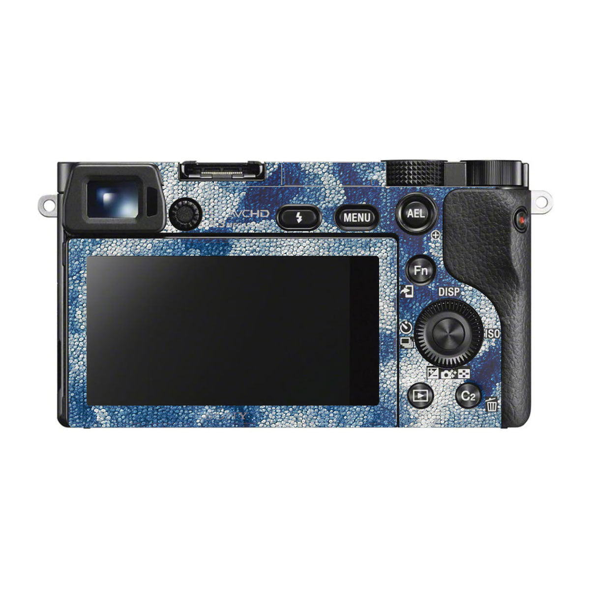 Blue Watercolor Fabric Sony A6500 Camera Skins
