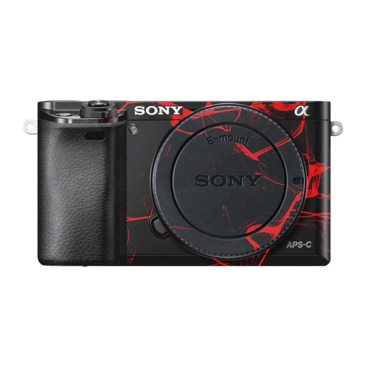 Red Neural Grid Sony A6500 Camera Skins