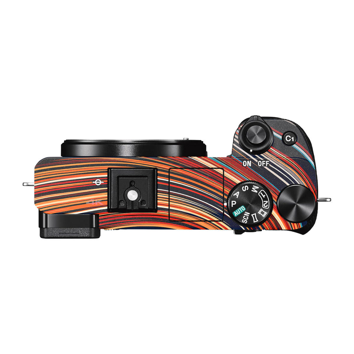 Retro Abstract Striped Swirl Sony A6500 Camera Skins