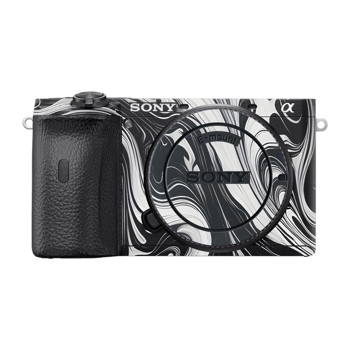 Black and White Marble Sony A6600 Camera Skins