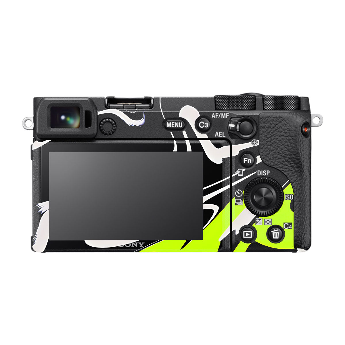 Neon Green and Black Pattern Sony A6600 Camera Skins