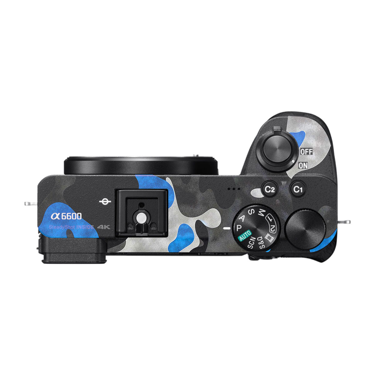 Blue Grey Camo Sony A6600 Camera Skins