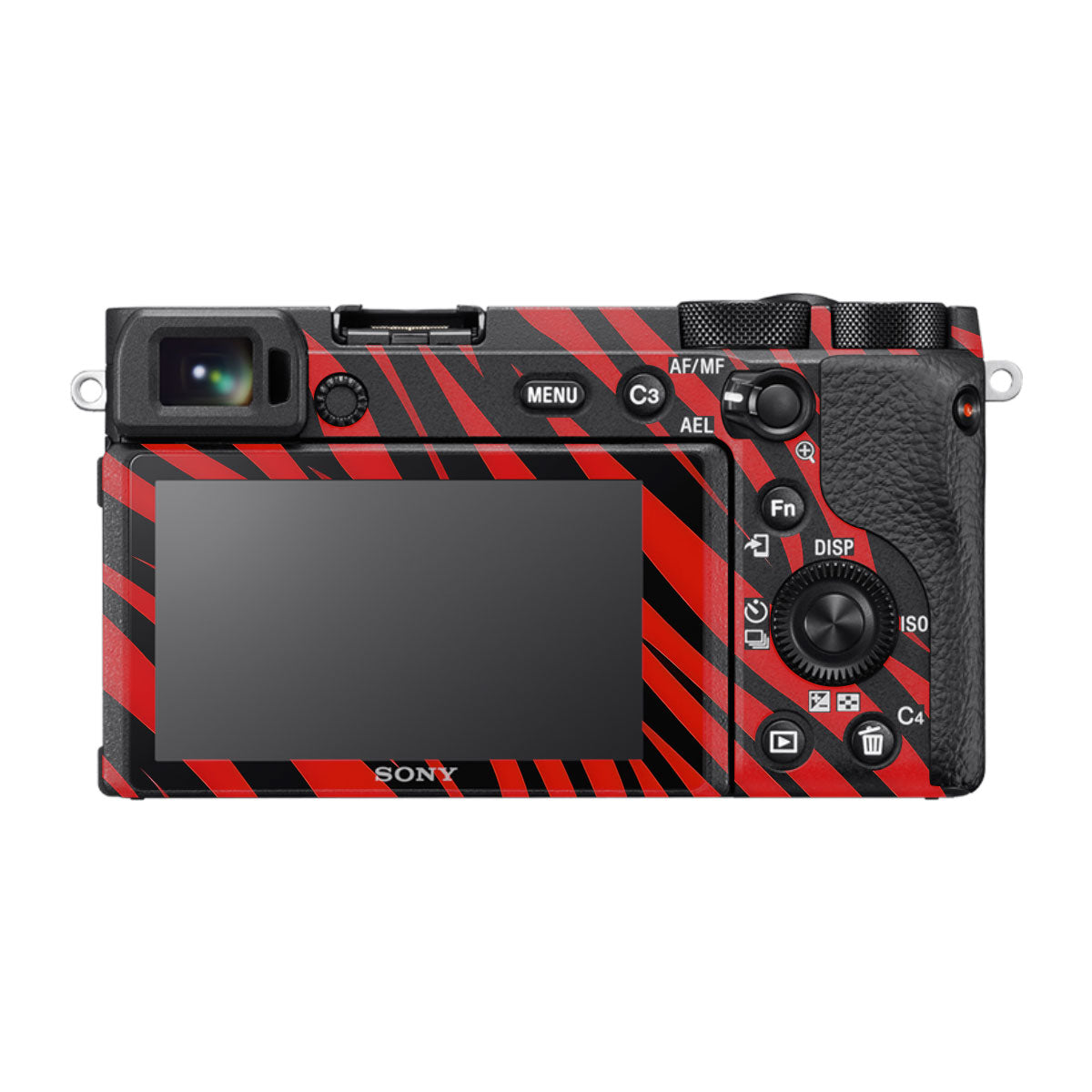 Red and Black Stripes Sony A6600 Camera Skins