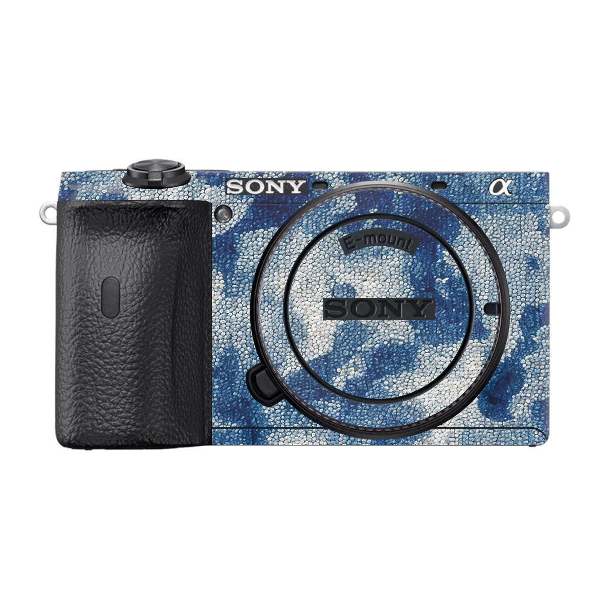 Blue Watercolor Fabric Sony A6600 Camera Skins