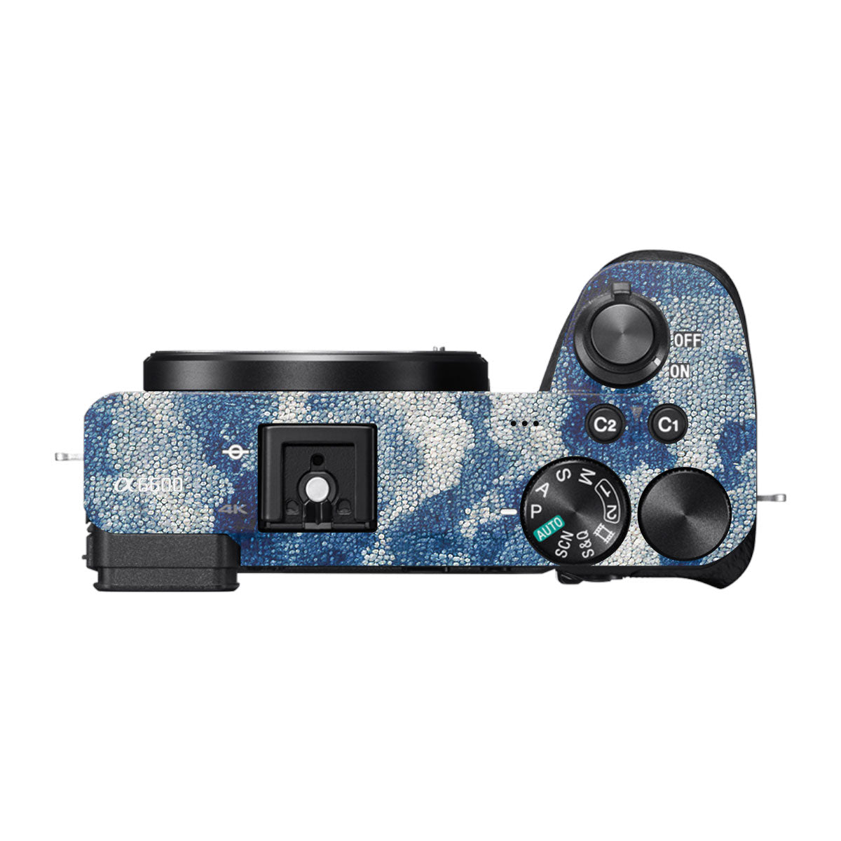 Blue Watercolor Fabric Sony A6600 Camera Skins