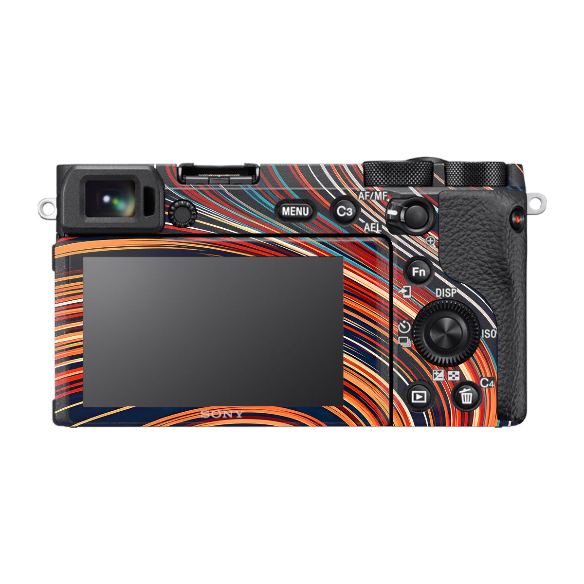 Retro Abstract Striped Swirl Sony A6600 Camera Skins