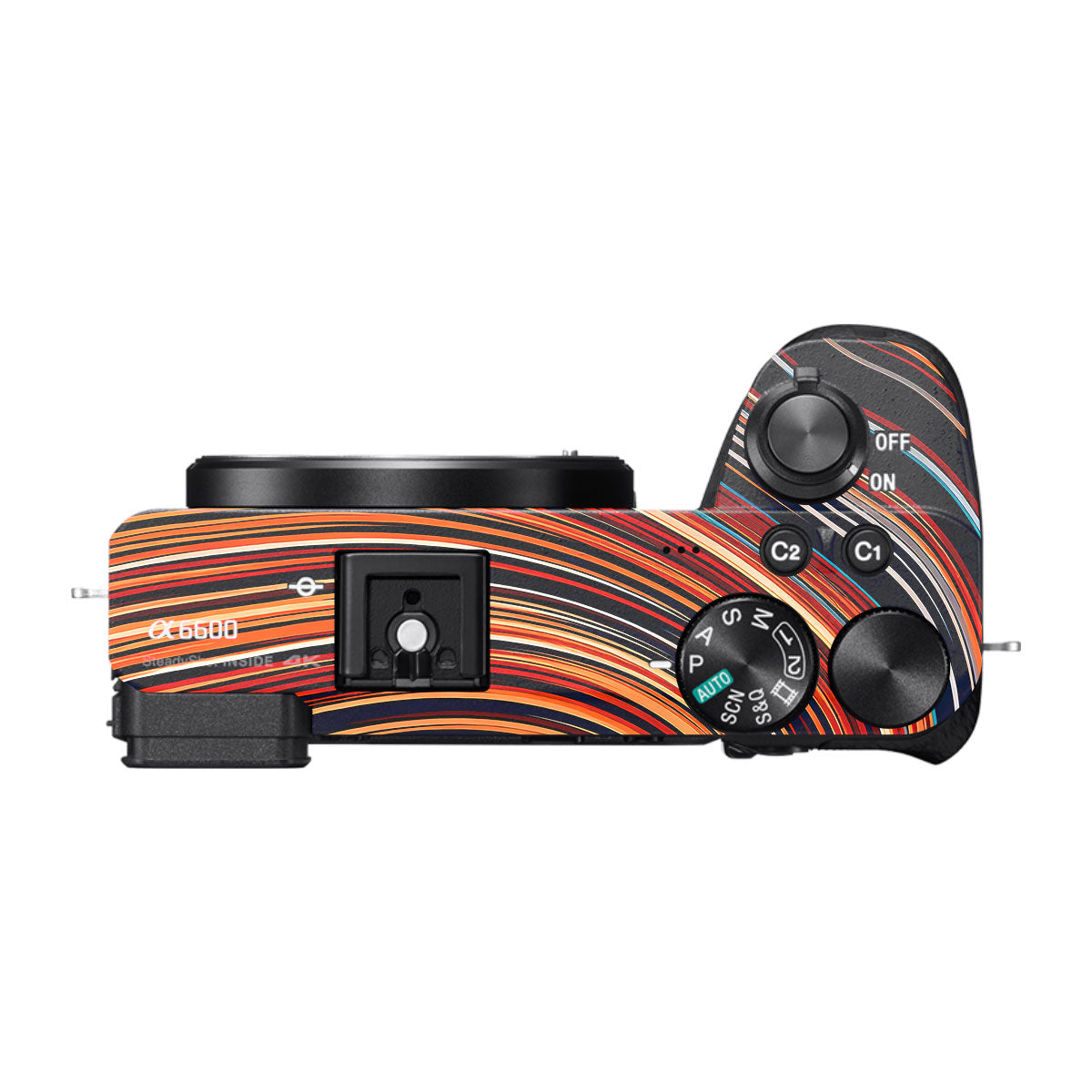 Retro Abstract Striped Swirl Sony A6600 Camera Skins
