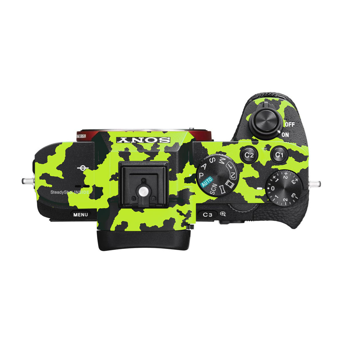 Neon Green Splatter Sony A7S II Camera Skins