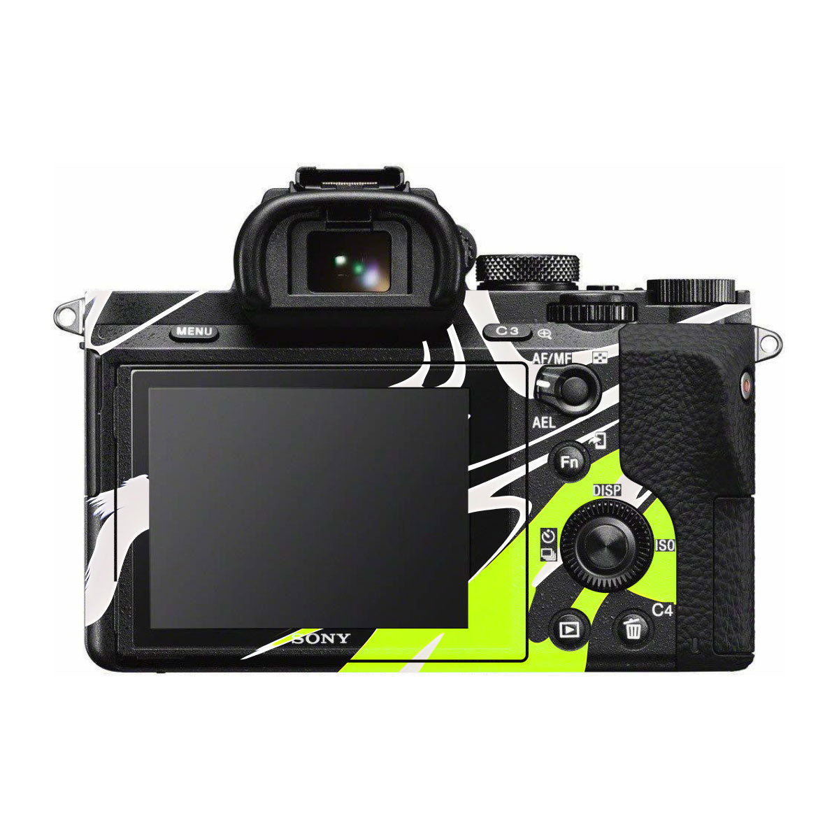 Neon Green and Black Pattern Sony A7S II Camera Skins