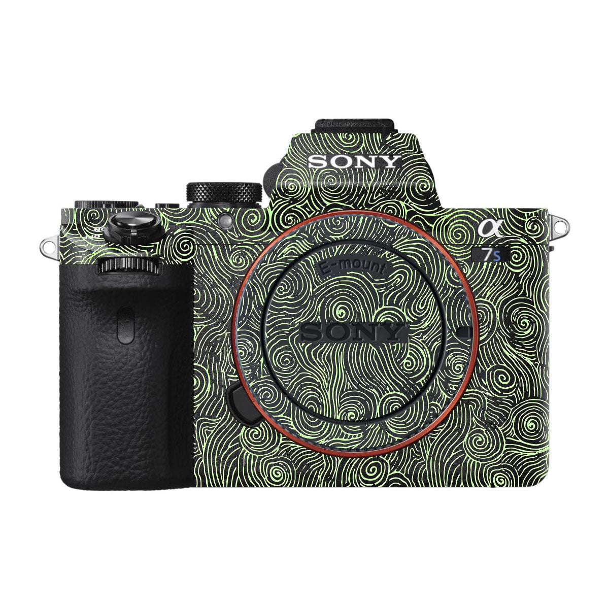 Green Spirals Sony A7S II Camera Skins
