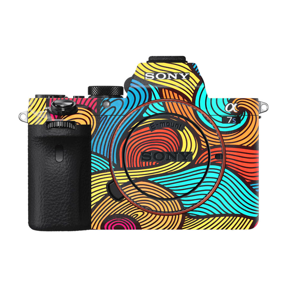 Retro Colorful Doodle Art Pattern Sony A7S II Camera Skins