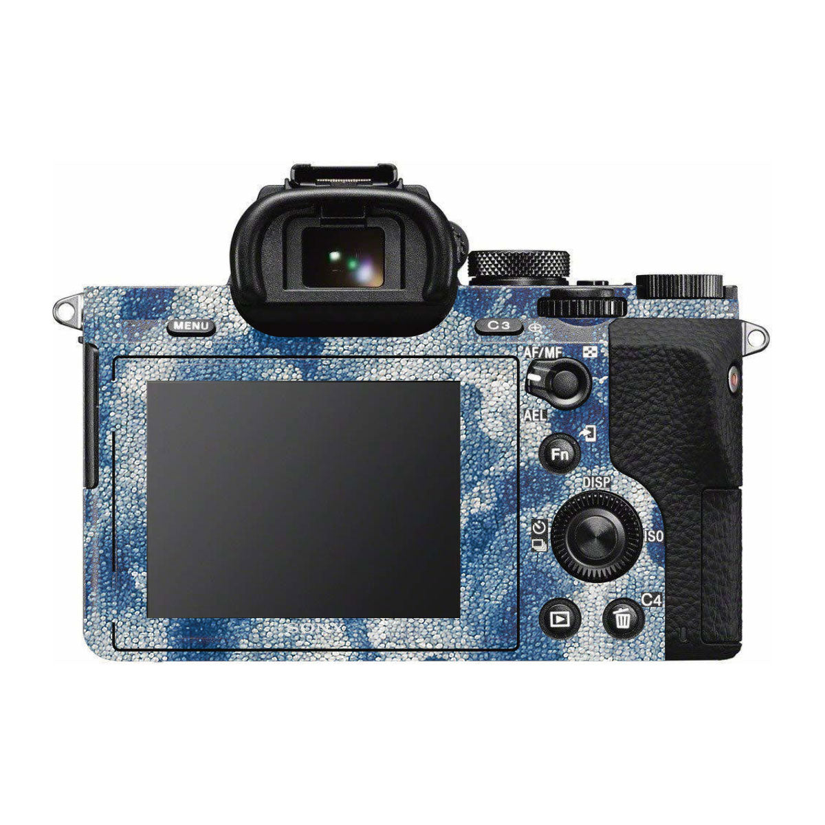 Blue Watercolor Fabric Sony A7S II Camera Skins