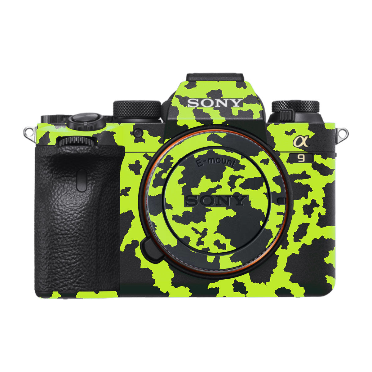 Neon Green Splatter Sony A9 Camera Skins