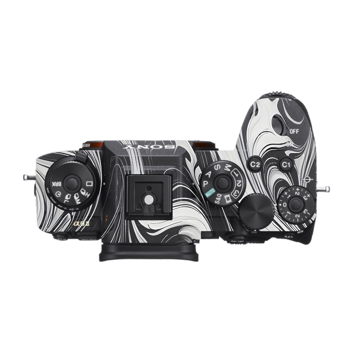 Black and White Marble Sony A9 Camera Skins