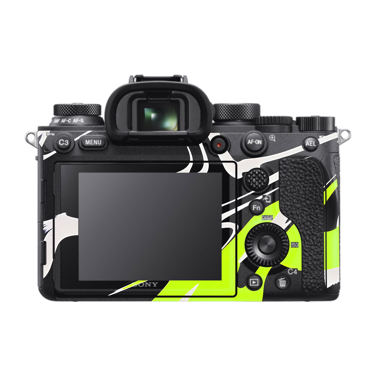 Neon Green and Black Pattern Sony A9 Camera Skins