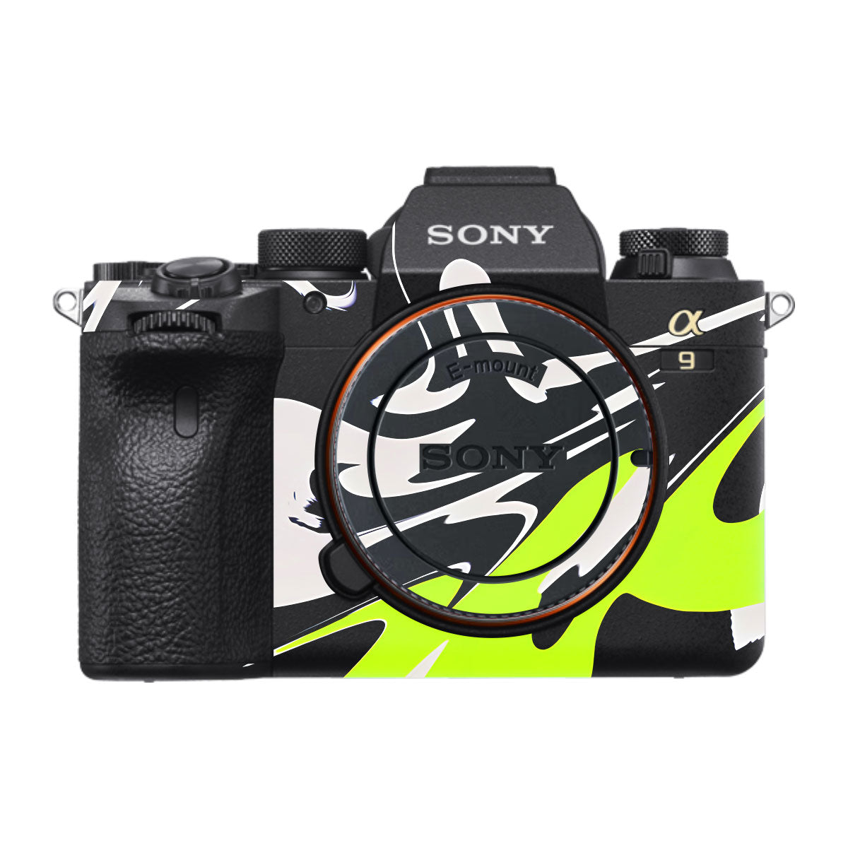 Neon Green and Black Pattern Sony A9 Camera Skins