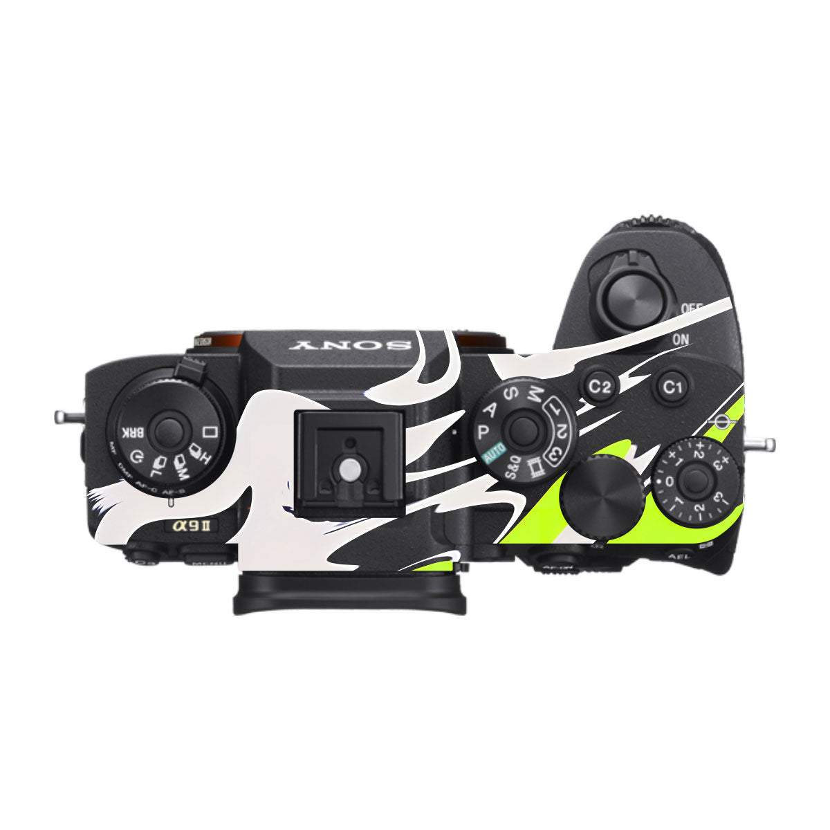 Neon Green and Black Pattern Sony A9 Camera Skins