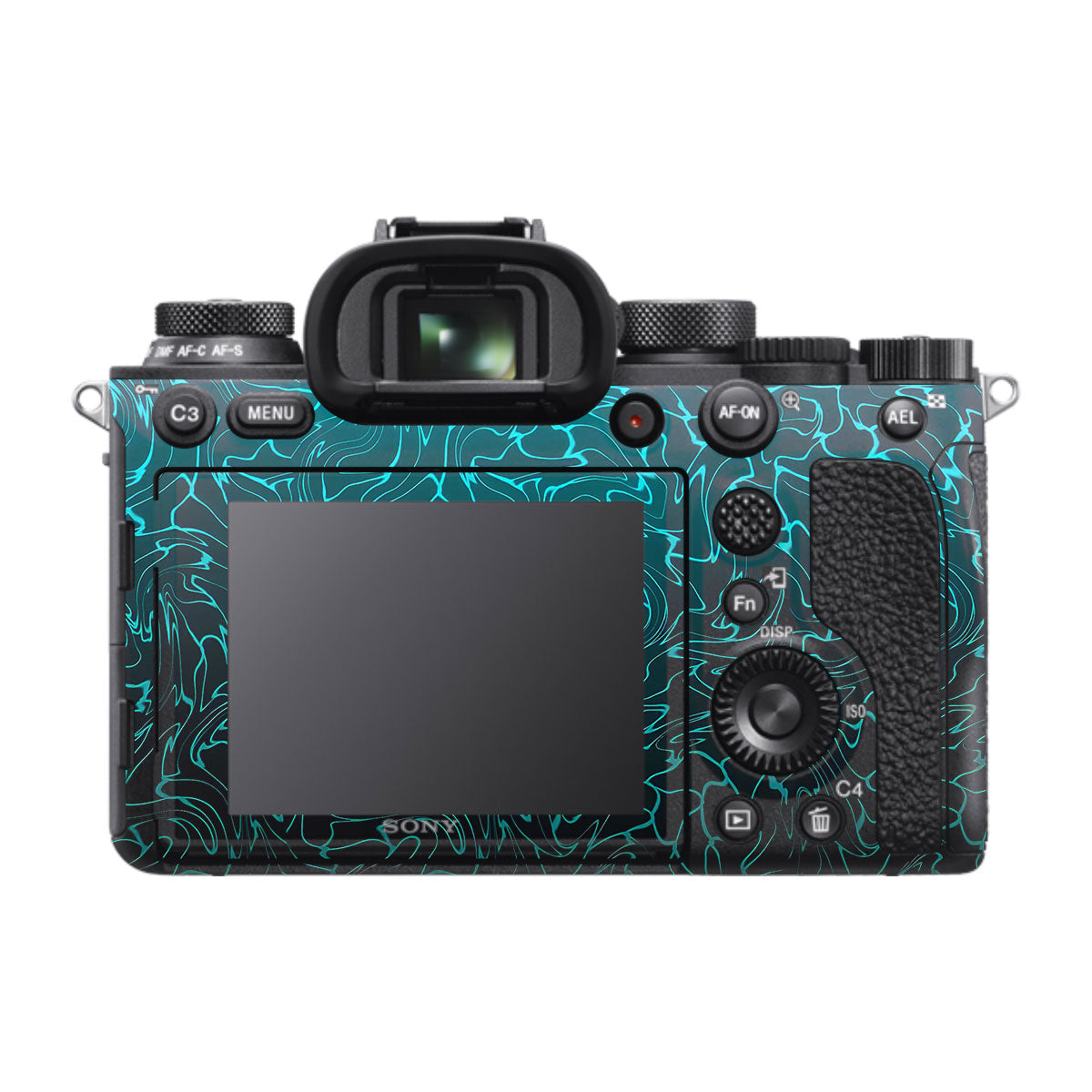 Cyan Blue to Black Gradient Sony A9 Camera Skins