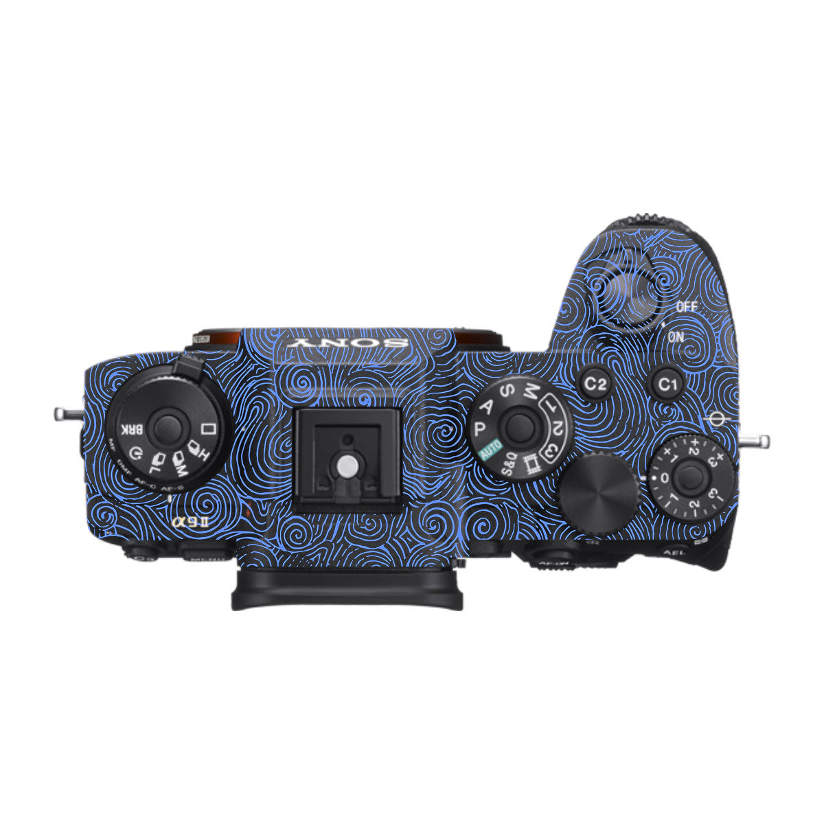 Blue Spirals Sony A9 Camera Skins
