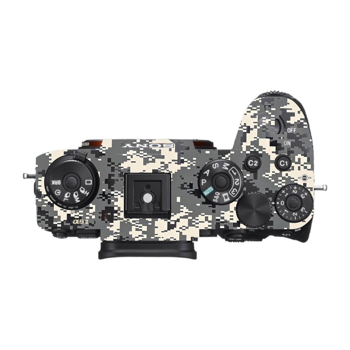 Grey Black Pixel Sony A9 Camera Skins