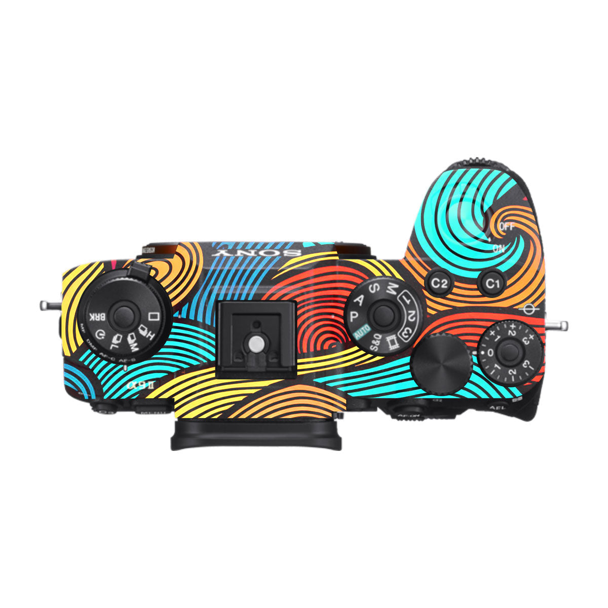 Retro Colorful Doodle Art Pattern Sony A9 Camera Skins