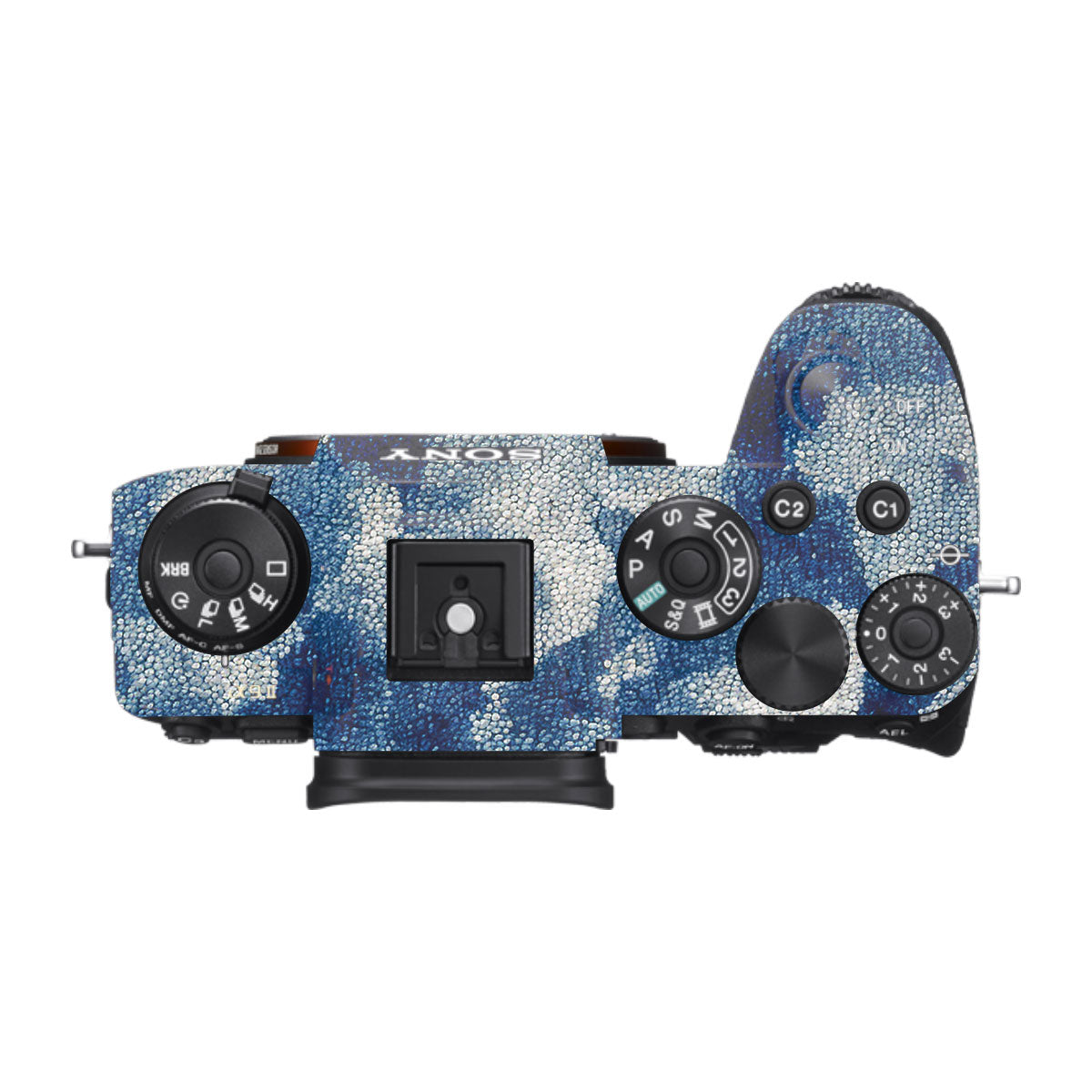 Blue Watercolor Fabric Sony A9 Camera Skins