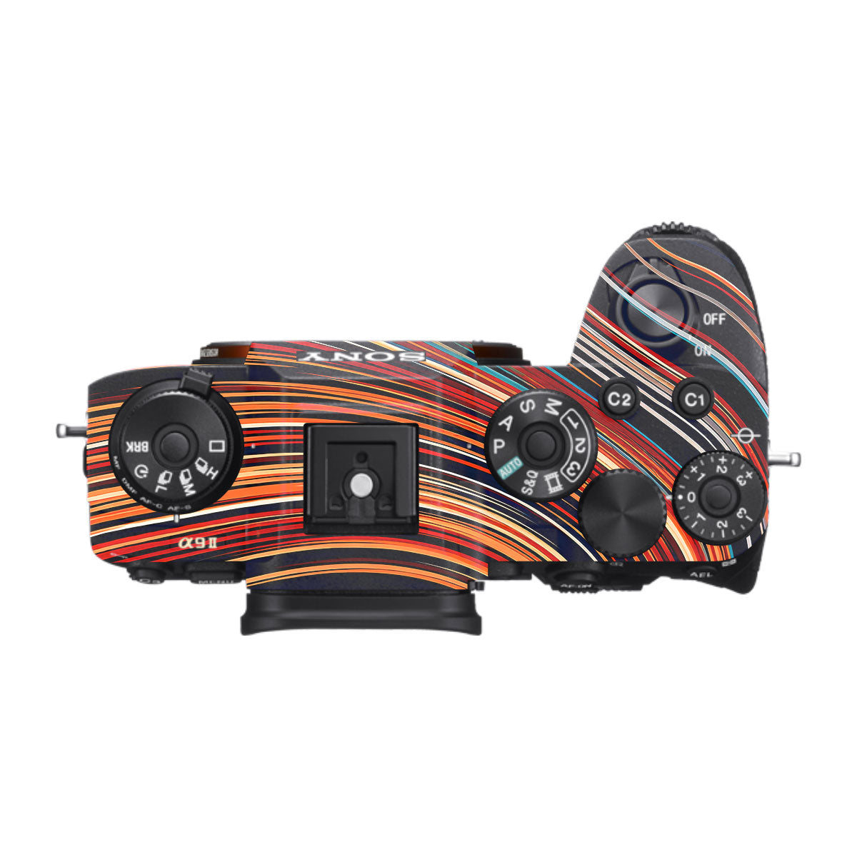 Retro Abstract Striped Swirl Sony A9 Camera Skins