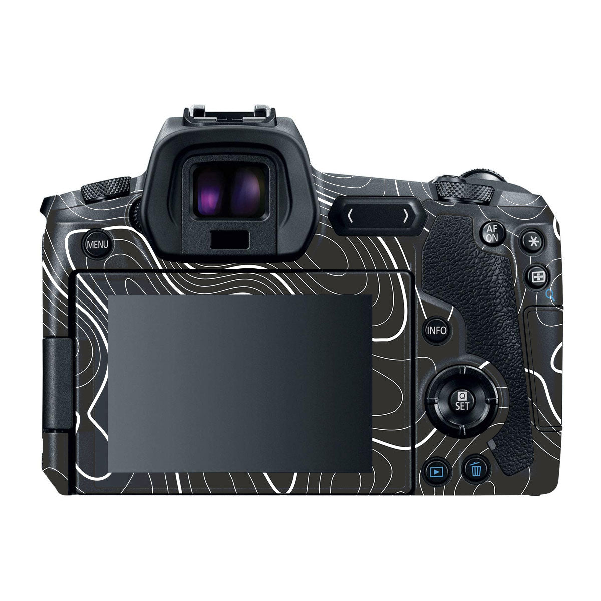 Grayscale Topographic Lines Canon EOS R Camera Skins