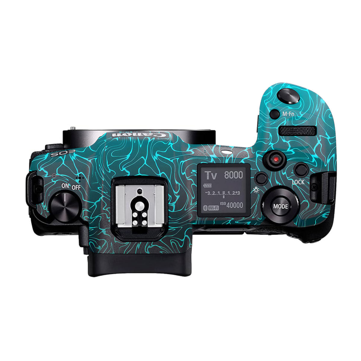 Cyan Blue to Black Gradient Canon EOS R Camera Skins