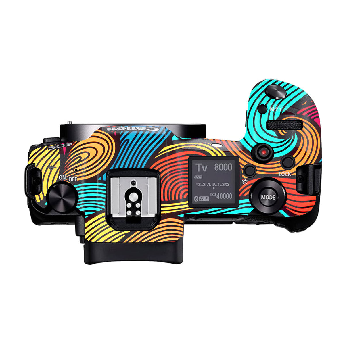 Retro Colorful Doodle Art Pattern Canon EOS R Camera Skins