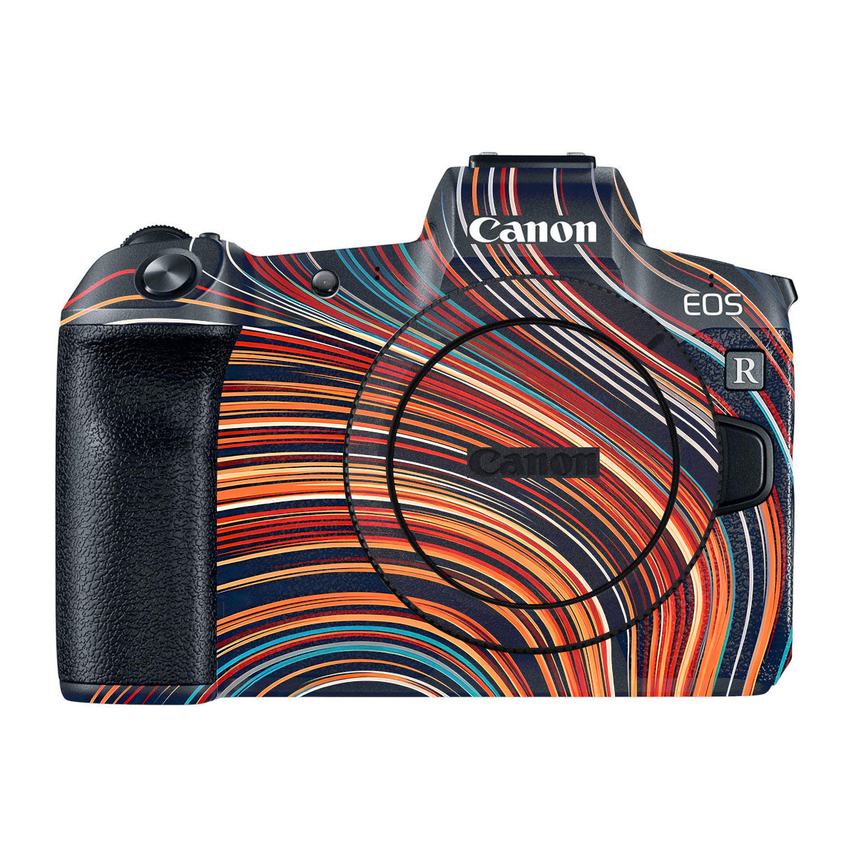Retro Abstract Striped Swirl Canon EOS R Camera Skins