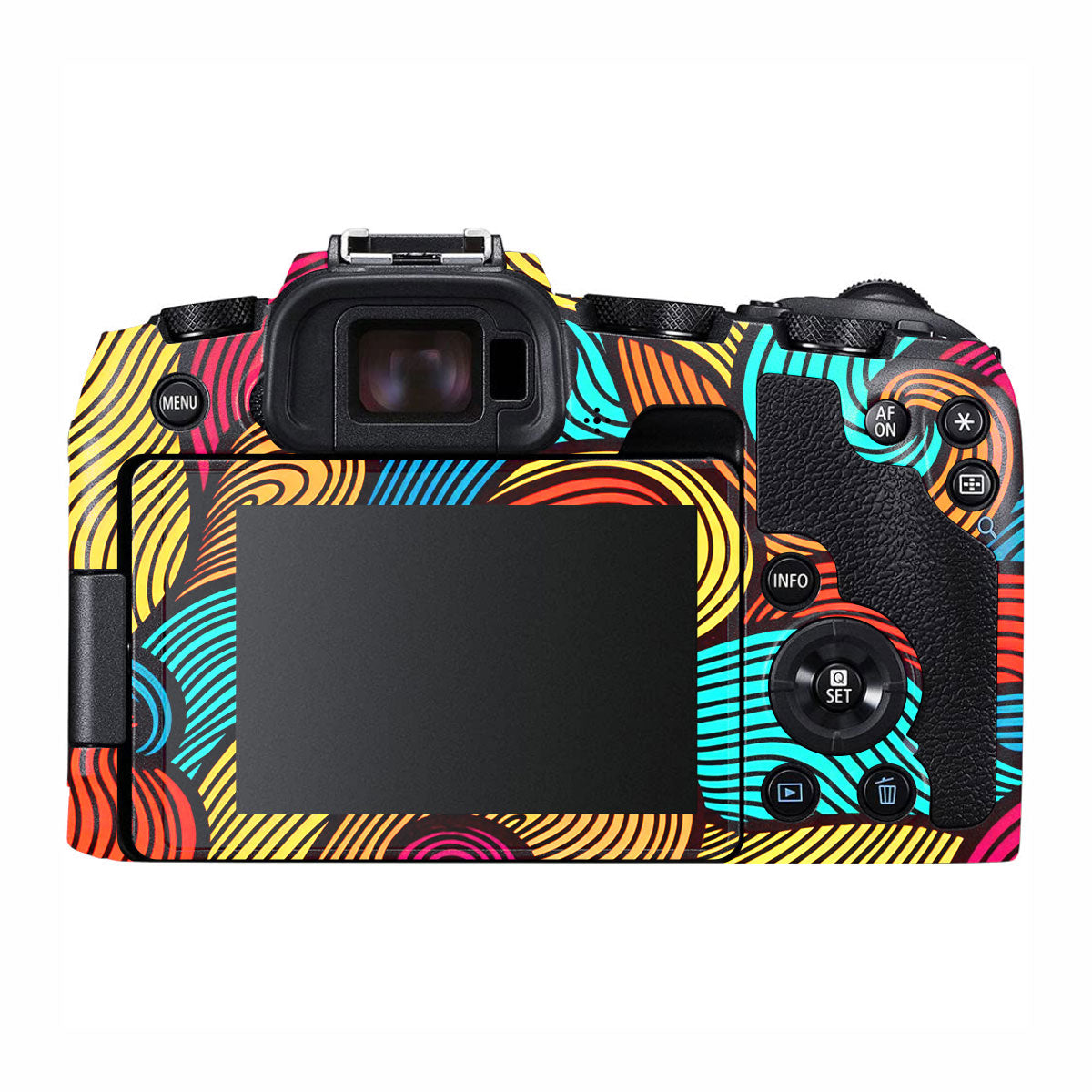 Retro Colorful Doodle Art Pattern Canon EOS RP Camera Skins