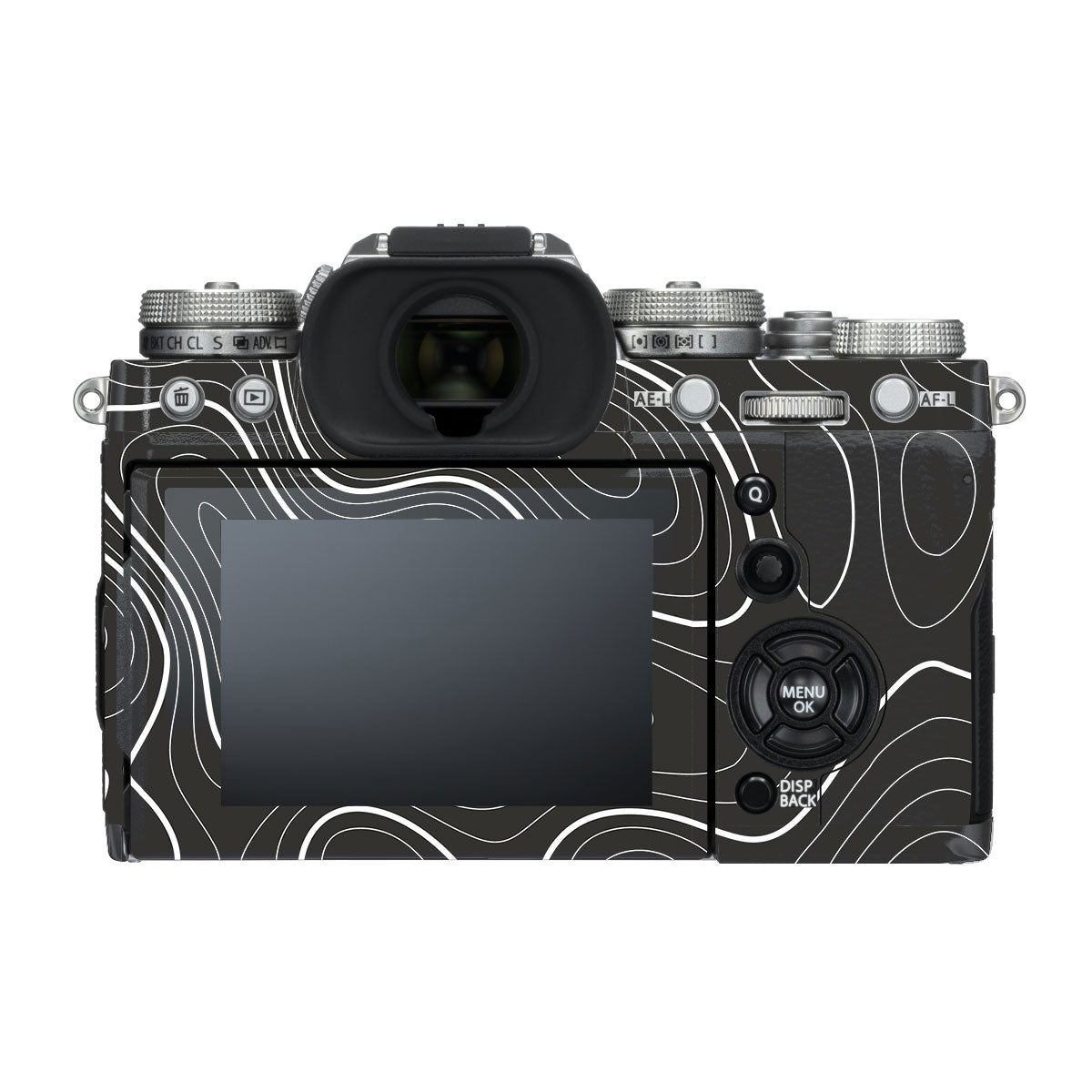 Grayscale Topographic Lines FujiFilm X-T3 Camera Skin