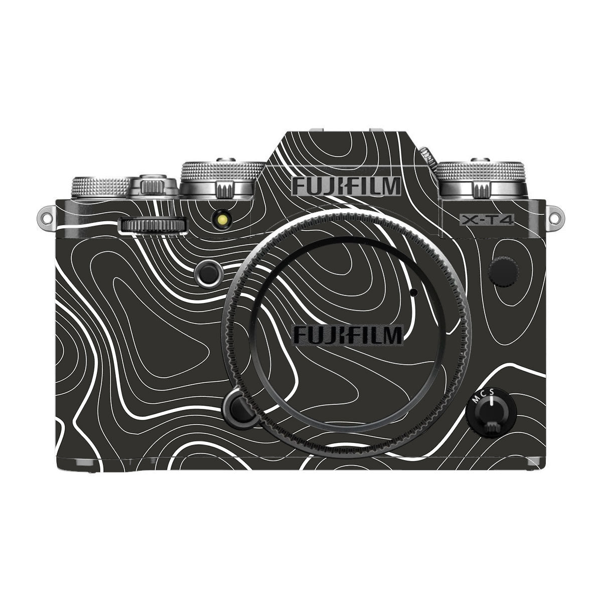 Grayscale Topographic Lines FujiFilm X-T4 Camera Skin