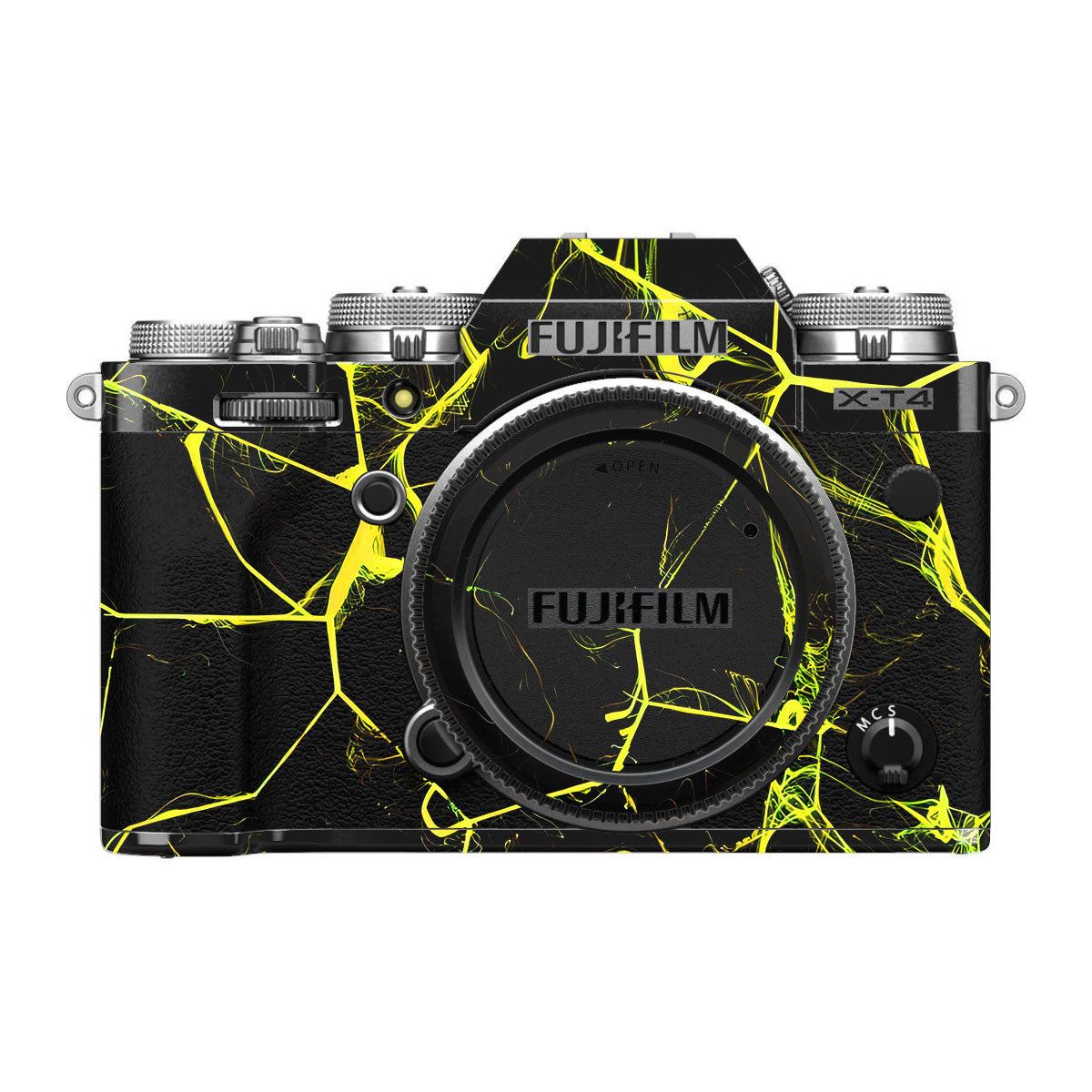 White Veins on Black FujiFilm X-T4 Camera Skin