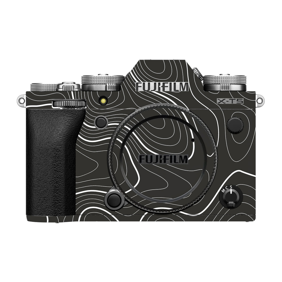 Grayscale Topographic Lines FujiFilm X-T5 Camera Skin