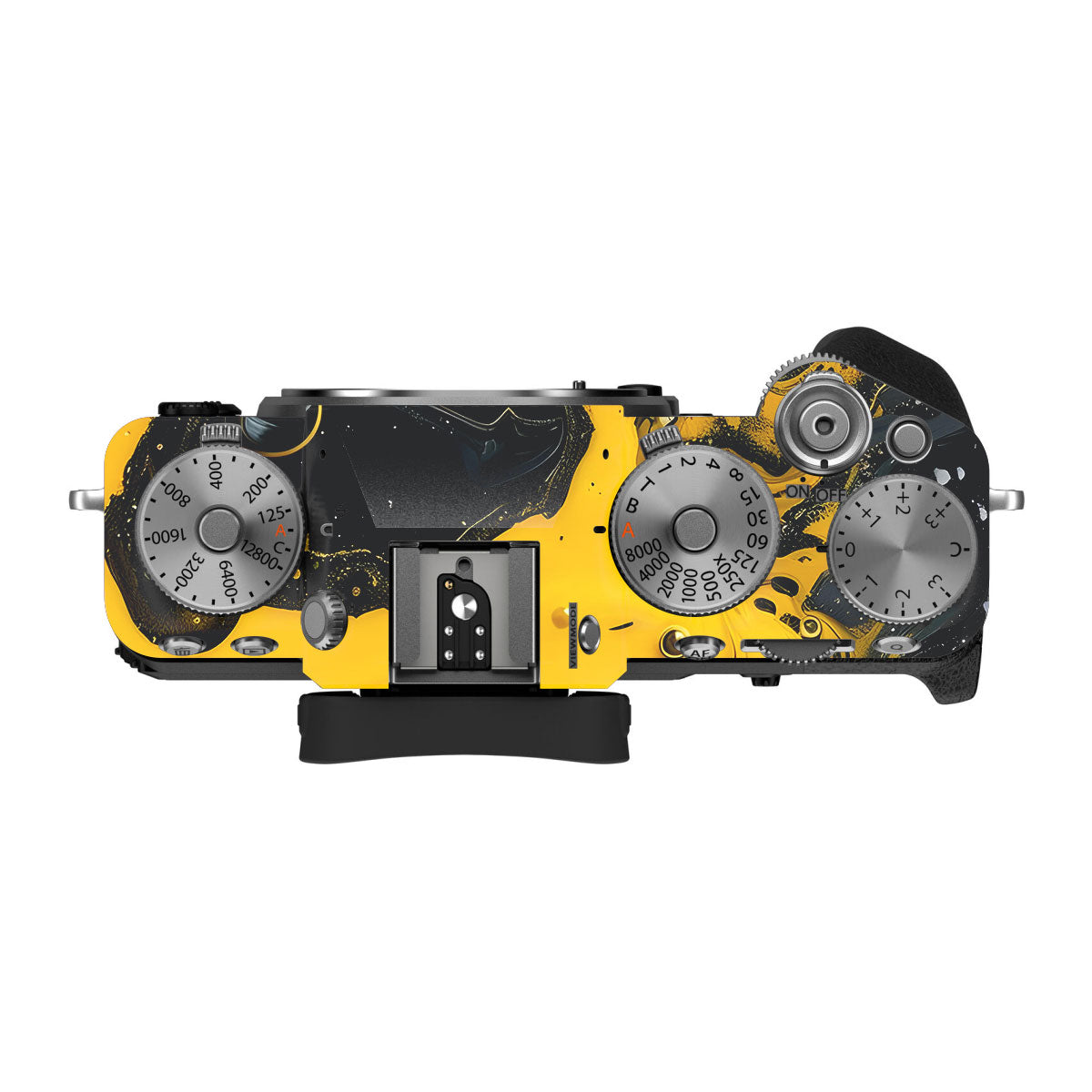 Yellow and Black Paint Swirls FujiFilm X-T5 Camera Skin