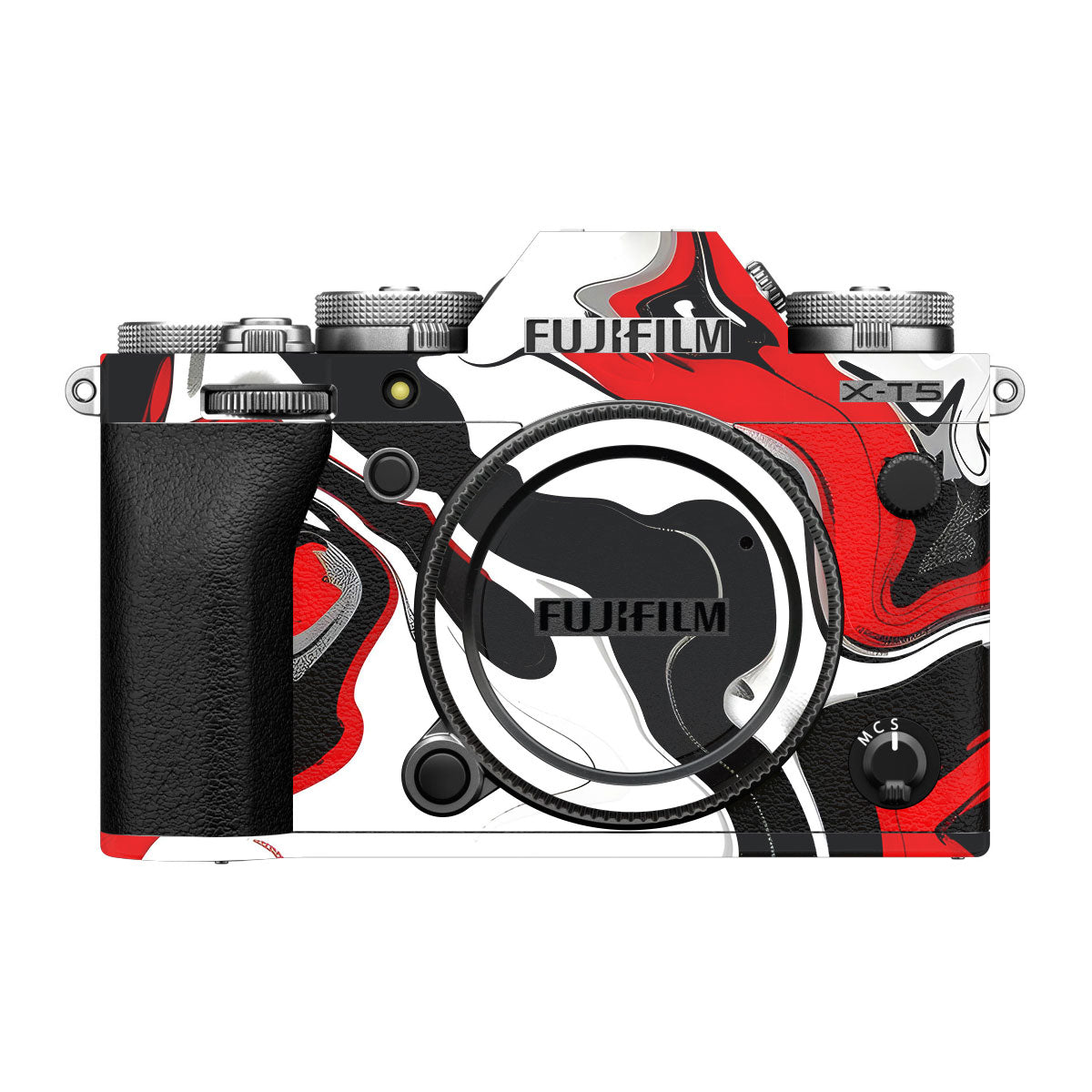 Scarlet and White Motion FujiFilm X-T5 Camera Skin