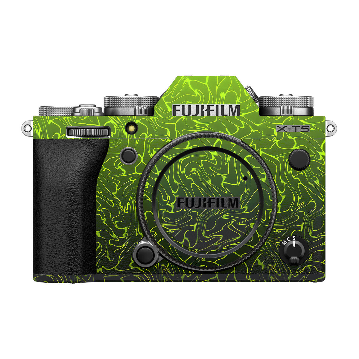 Lime Yellow to Black Gradient FujiFilm X-T5 Camera Skin